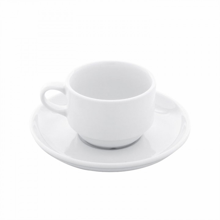 Logo Baskılı 65 ml Enternasyonel Porselen Tabaklı Kahve Fincanı